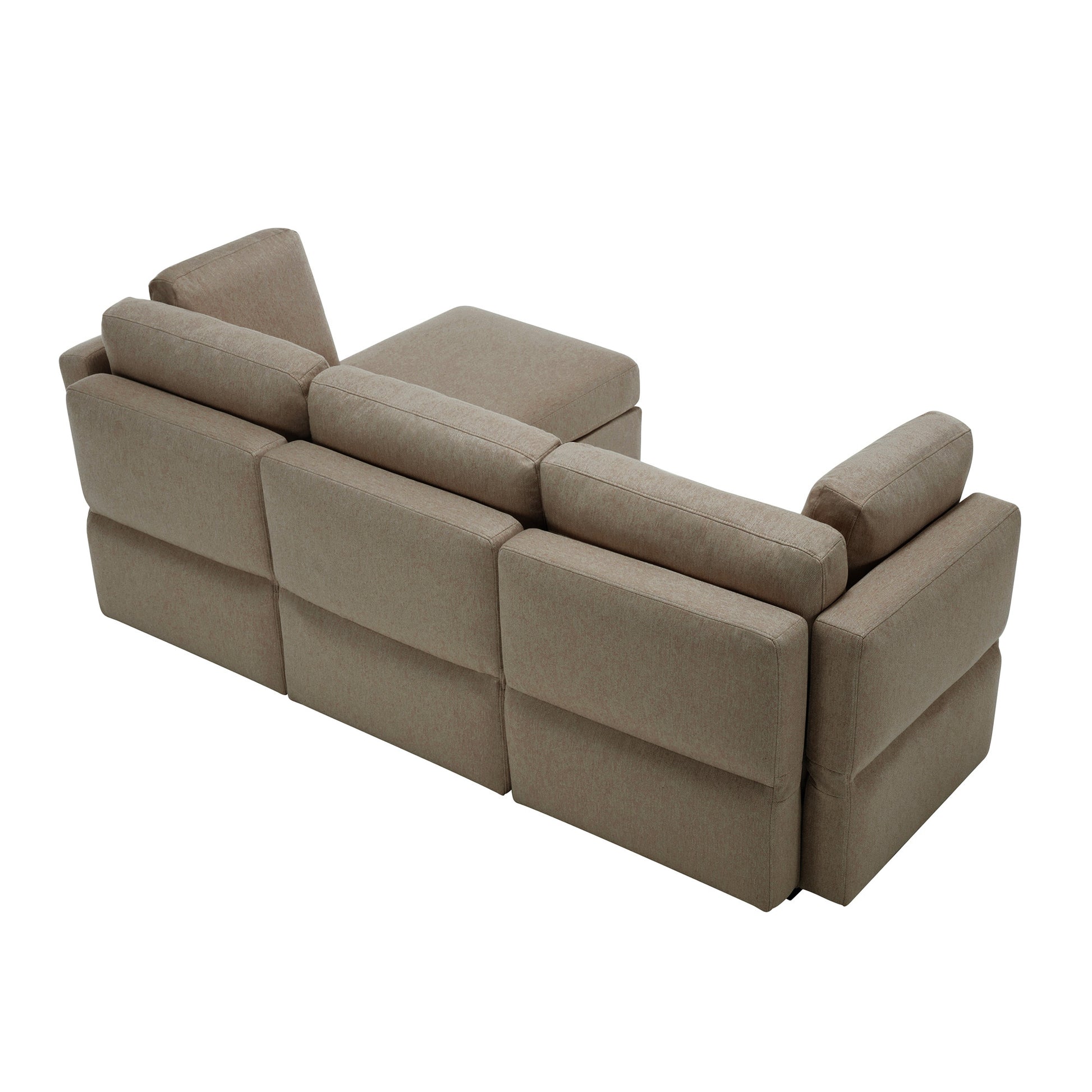 Convertible Sectional Sofa With Chaise, L Shaped Sofa Couch Modular Sectional Sofa With Storage Seats, Adjustable Arms And Backs Brown Brown Polyester 3 Seat