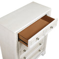 Classic Luxury Pearl White Finish Chest Of 5X Drawers Wooden Bedroom Furniture 1Pc, Dart Molding Design White Wood