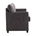 United Modern Chenille Fabric Loveseat, 2 Seat Upholstered Loveseat Sofa Modern Couch Dark Gray Chenille 2 Seat