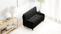 Black 2 Seater Sofa Sleeper With Recline Fuction Black Velvet Metal Primary Living Space Medium Soft Loose Back Pillow Top Arms Foam Fabric Metal 2 Seat