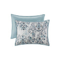 3 Piece Floral Printed Cotton Comforter Set Blue King Cal King King Blue Cotton