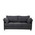 Modern Detachable Sofa 3 Seater Sofa Couches With Metal Frame For Living Room Apartment Bedroom,Linen,Dark Gray Dark Gray Linen 3 Seat