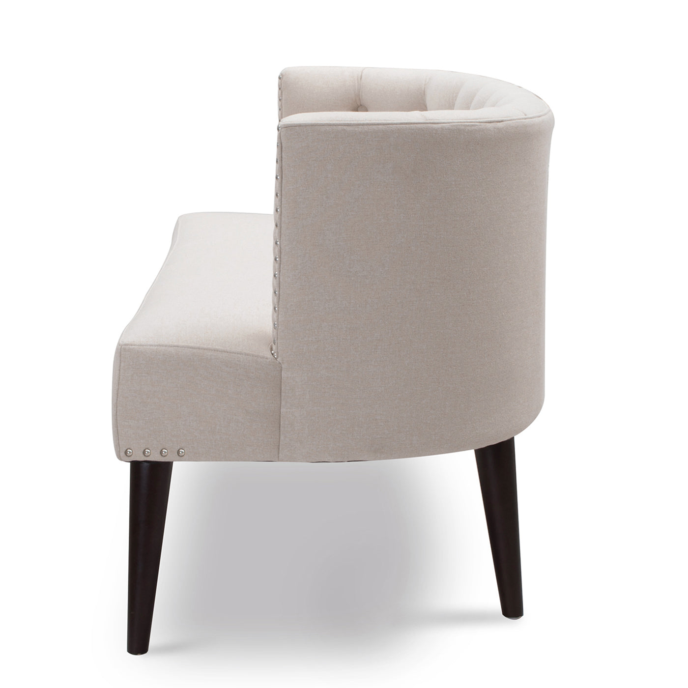 Celine Tufted Settee Accents, Sky Neutral Beige Polyester Beige Foam Polyester