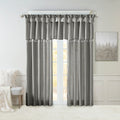 Lightweight Faux Silk Valance With Beads Charcoal 50X26