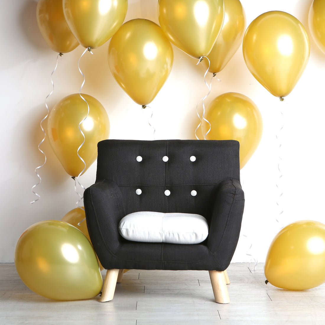 Jacey Kids Patchwork Chair Tuxedo Patchwork Black Dark Walnut Fabric