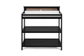 Connelly Changing Table Black Vintage Walnut Black Brown Wood