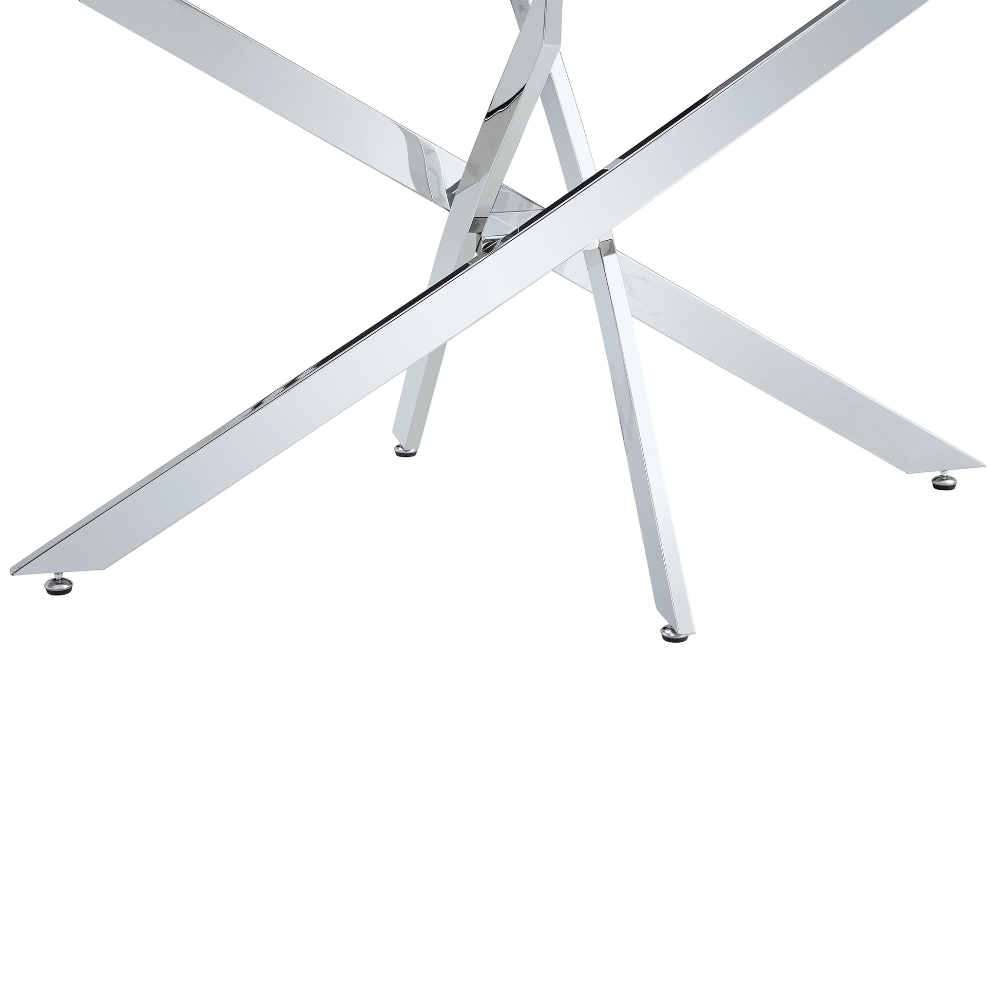 F 1539 18090 Trpl Lc Only Table Legs Silver Metal