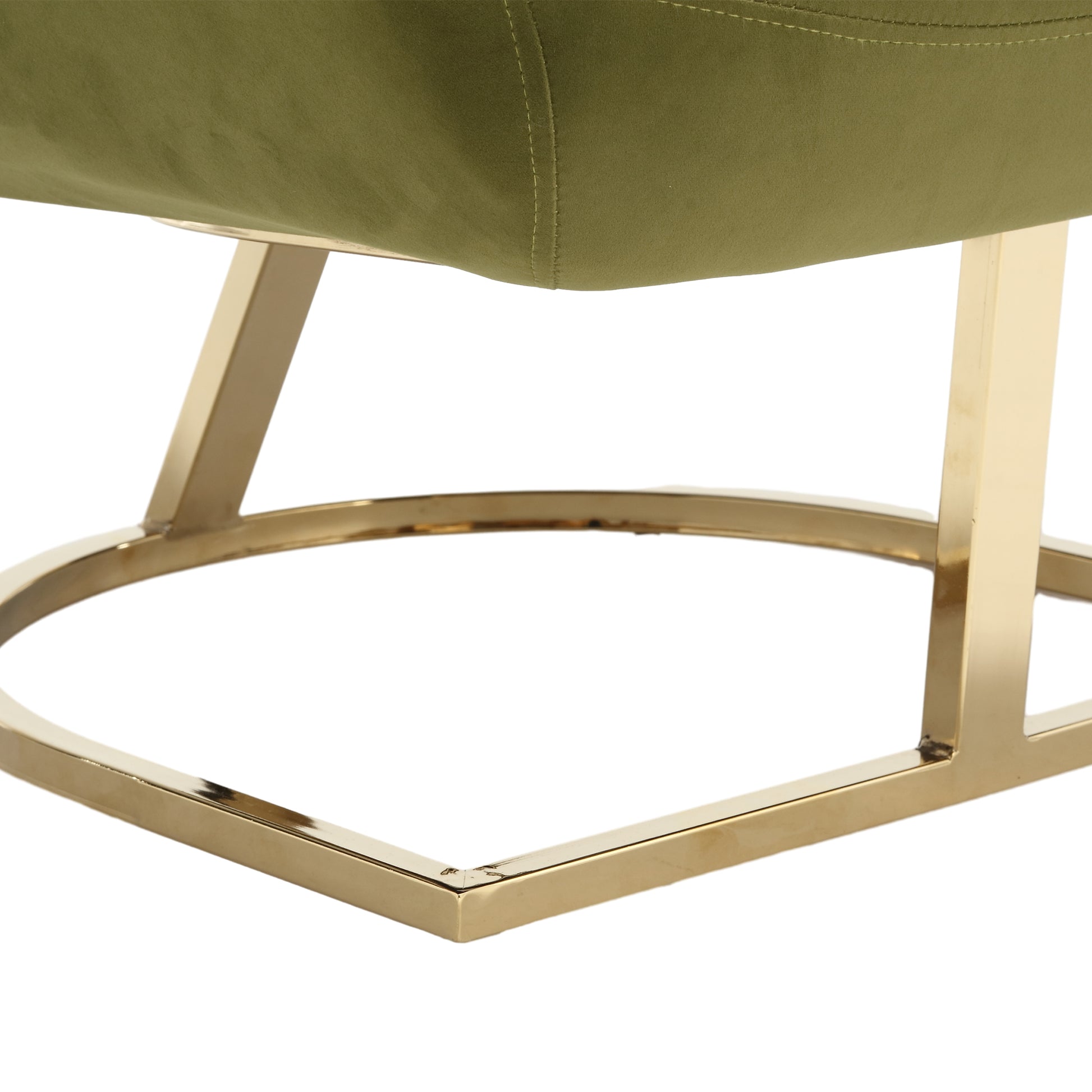 Coolmore Upholstered Tufted Living Room Chair Textured Linen Fabric Accent Chair With Metal Stand Olive Velvet