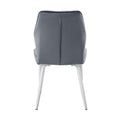 Modern Dining Side Chairs Set Of 2, Dark Gray Velvet Upholstered White Metal Legs Furniture Dark Gray Dining Room Modern,Ultra Modern Side Chair Metal