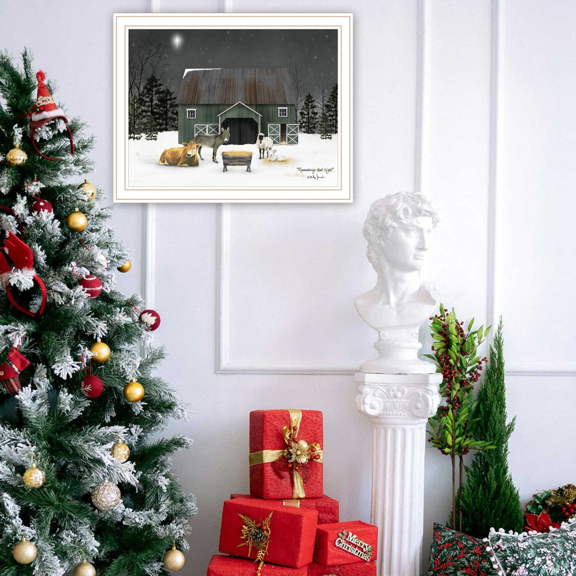 Remembering The Night White Framed Wall Art For Living Room, Bedroom Wall Art Print For Home Decor By Billy Jacobs Multi Wood Paper
