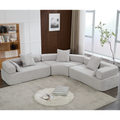 Arrived Oversized Combination Sofa,Curved Sofa,Upholstered 4 Seater Couch For Living Room, Modern Modular 3 Piece Free Combination, Semicircular Modular Sofaboucle, Gray Gray Polyester Primary Living Space Soft Tight Back Modern Square Arms Foam