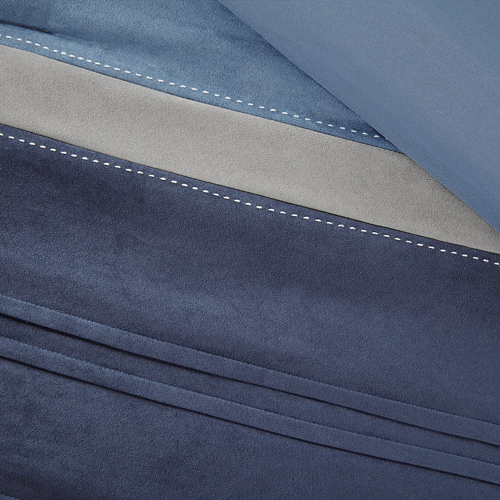 7 Piece Microsuede Comforter Set Navy King King Navy Polyester