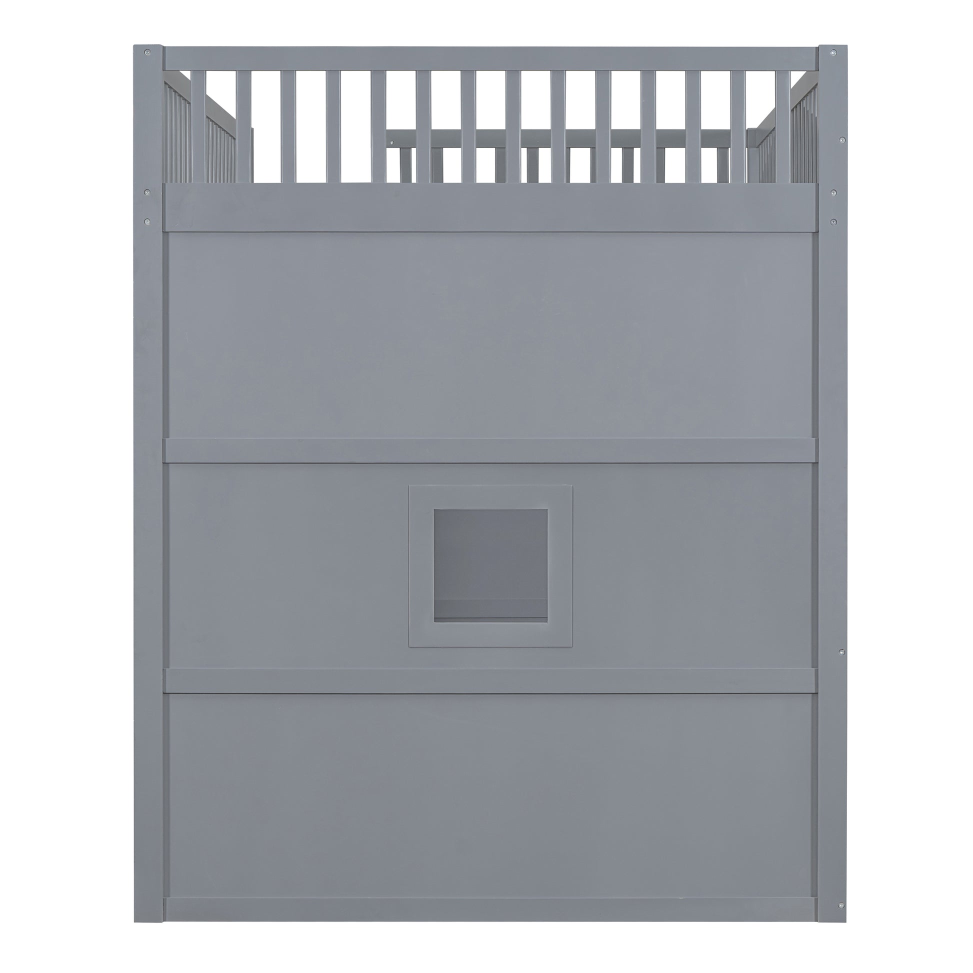 Full Size House Loft Bed With Ladder And Wardrobe Grey Full Grey Solid Wood