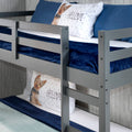 Grey Twin Loft Bed With Ladder Twin Grey Wood Bedroom Pine Slat Beds Wood