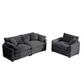 Modern Living Room Sofa Two Piece Set, Suitable For Living Room And Bedroom Sofa Set, Consists Of A Single Seat And A 3 Seater Sofas, Grey Corduroy Grey Corduroy 3 Seat
