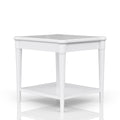 White Finished End Table With Storage Drawer White Solid Wood Mdf