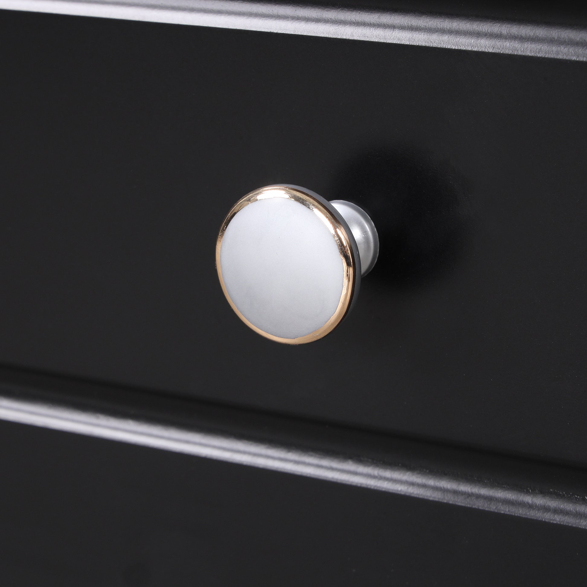 20" Bathroom Vanity With Sink, Bathroom Cabinet With Soft Closing Glass Door, A Drawer, Black Black Mdf