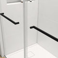 68 72 In. W X 76 In. H Double Sliding Frameless Soft Close Shower Door With Premium 3 8 Inch 10Mm Thick Tampered Glass And Easy Cleaning Coating, Stainless Steel In Matte Black 22D02 72Mb Matte