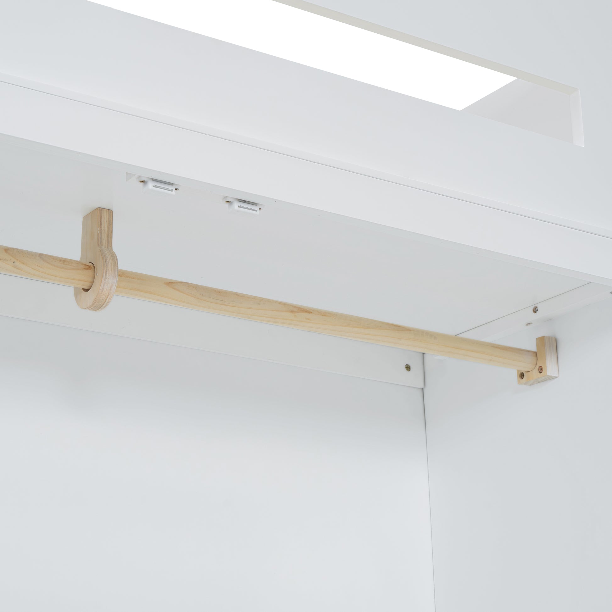 Full Size Wooden Loft Bed With Wardrobe, Desk, Drawers, Shelves, White Full White Plywood