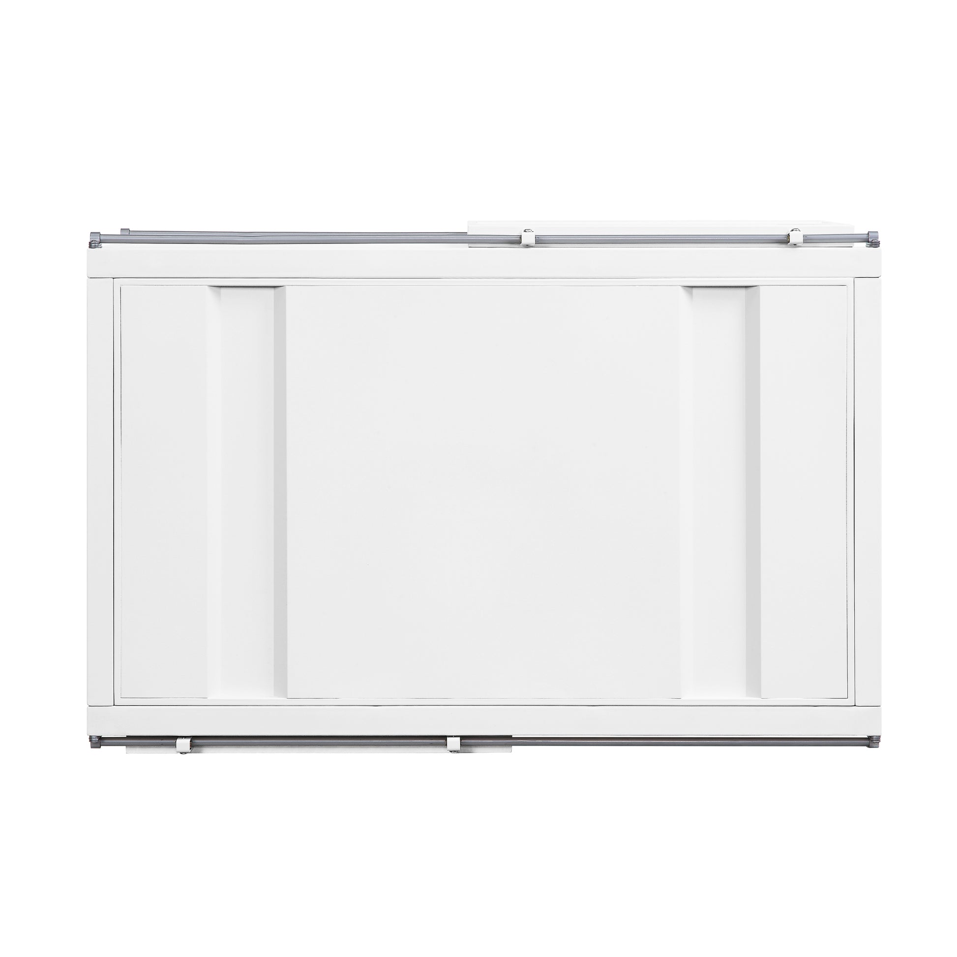 White Coffee Table With Sliding Door White Primary Living Space Contemporary,Industrial Rectangular Metal