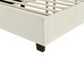 Full Size Upholstered Platform Bed With Big Headboard, Bedroom Furniture, Velvet, Beige Full Beige Plywood