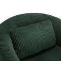Coolmore Living Room Accent Barrel Chair, Century Modern Style Decorative Chair, Armchair For Living Room With Thick Cushions And Pillows, Comfy Single Sofa Chair, Chair With Wooden Legs Emerald Corduroy