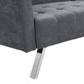 Sofa Bed Convertible Folding Dark Grey Lounge Couch Loveseat Sleeper Sofa Armrests Living Room Bedroom Apartment Reading Room Dark Gray Linen 2 Seat