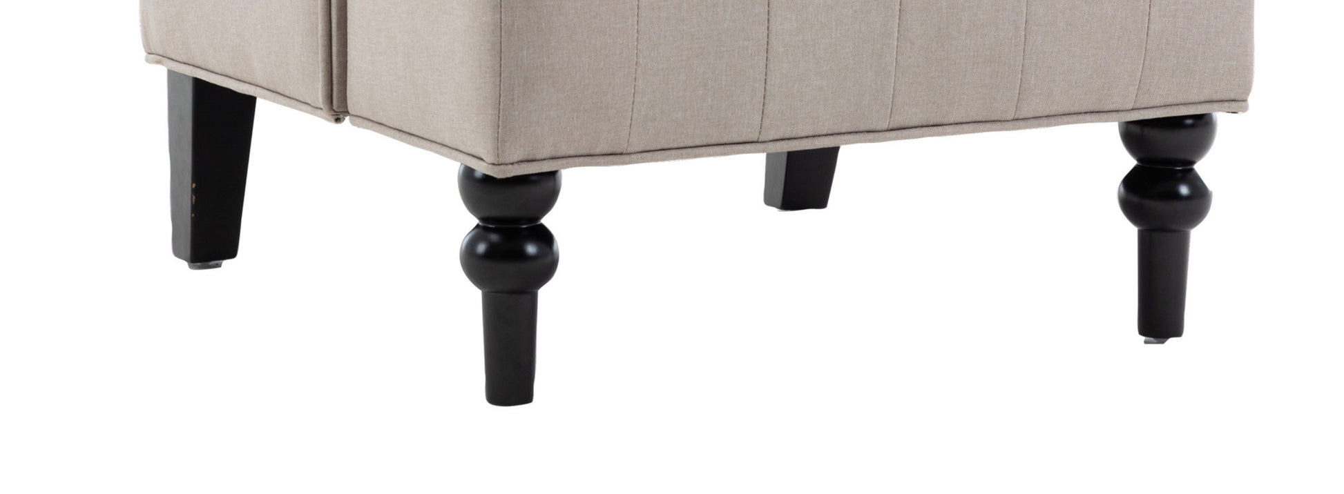 1Pc Modern Living Room Button Tufted Wingback Accent Chair Luxury Look Diamond Button Tufted Pattern Beige Color Beige Primary Living Space Traditional Foam Wood