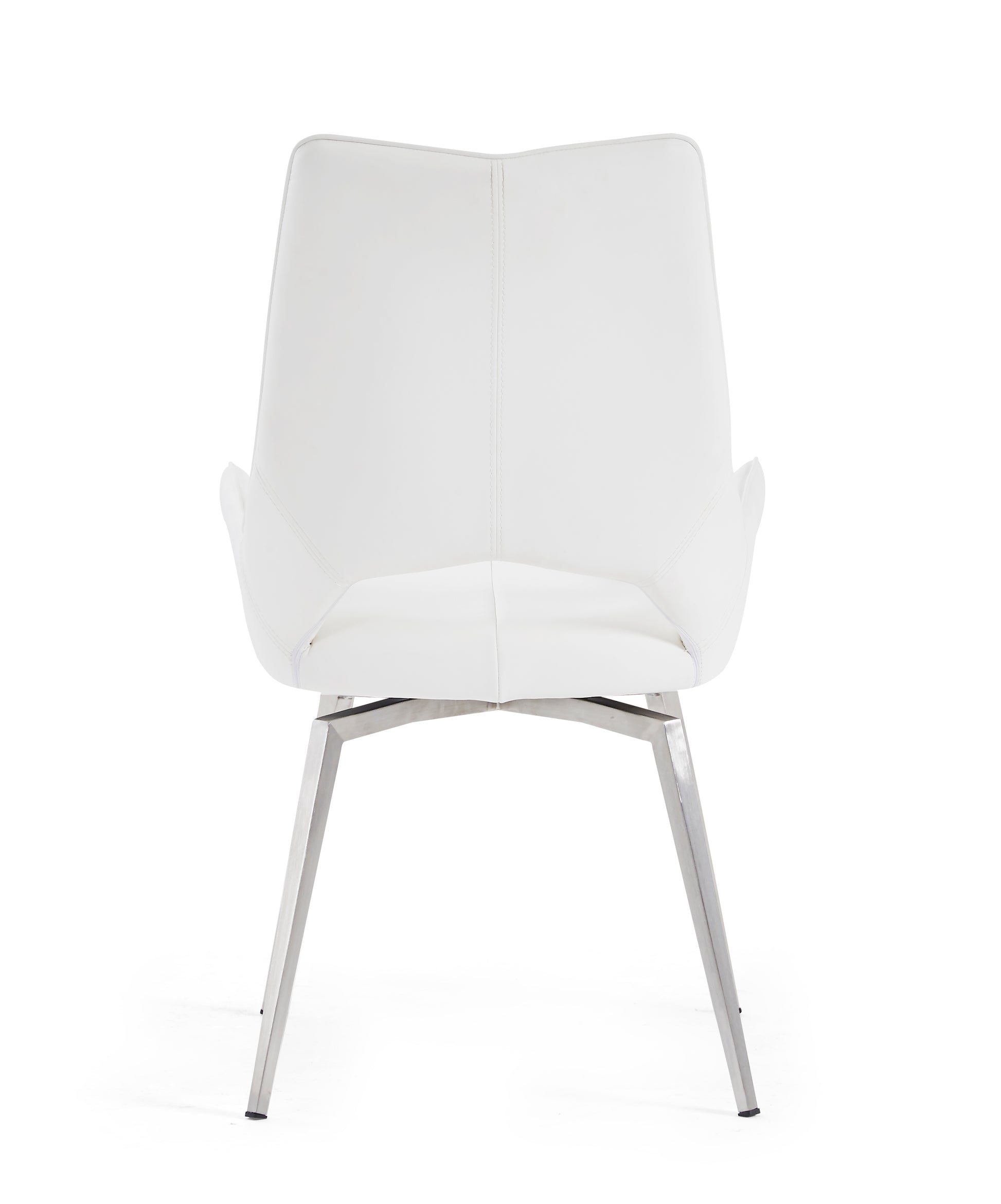 Jack Swivel White Dining Chair Kit Of 2 Solid Dining Room Rubberwood Solid Back Set Of 2 Polyurethane White Foam Wipe Clean Rectangular Modern Side Chair Metal & Wood Stainless Steel
