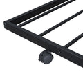 Twin Size Metal House Bed With Twin Size Trundle, Black Twin Black Metal