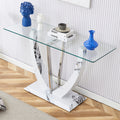 Modern Minimalist Rectangular Glass Table With 0.39 