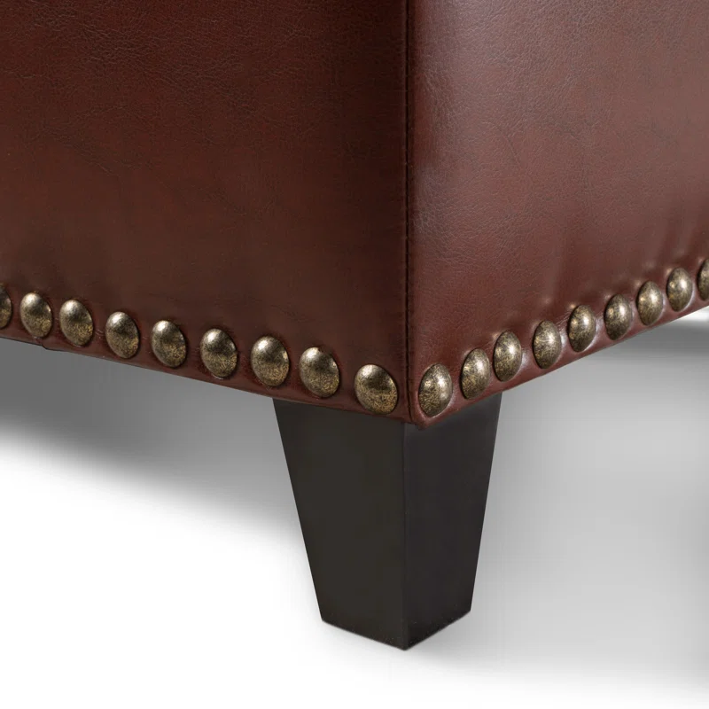 Baltimore Ottoman Chestnut Leather