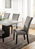Attractive Set Of 2Pc Side Chairs Dining Room Furniture Gray Flannelette Seat Trim Kitchen Breakfast Black,Light Gray Dining Room Modern,Transitional Dining Chairs Rubberwood Solid Back Set Of 2