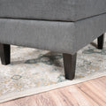 Storage Ottoman Dark Gray Fabric