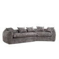 Modular Sectional Sofa, U Shaped Couch With Sofa For Five & Pillows, Modern Minimalist Chenille Fabric Large Comfy Cloud Sofas, Living Room Furniture Sets Gray Chenille 5 Seat