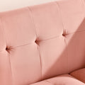 Loveseat Sofa, Mid Century Modern Decor Beautiful Seat Couches For Living Room, Button Tufted Upholstered Small Couch For Bedroom, Solid And Easy To Install Beautiful Seats Furniture,Pink Pink Foam 2 Seat