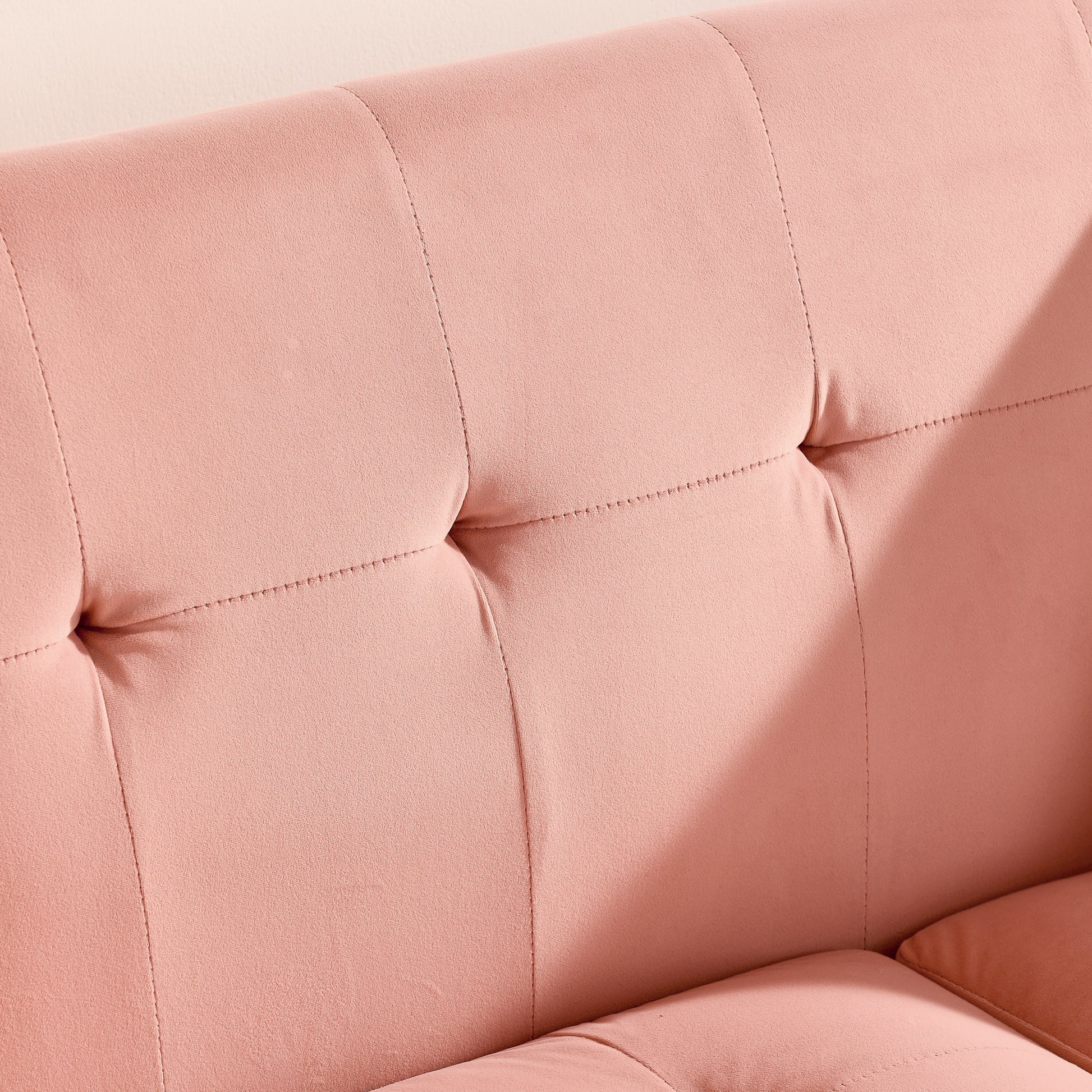 Loveseat Sofa, Mid Century Modern Decor Beautiful Seat Couches For Living Room, Button Tufted Upholstered Small Couch For Bedroom, Solid And Easy To Install Beautiful Seats Furniture,Pink Pink Foam 2 Seat
