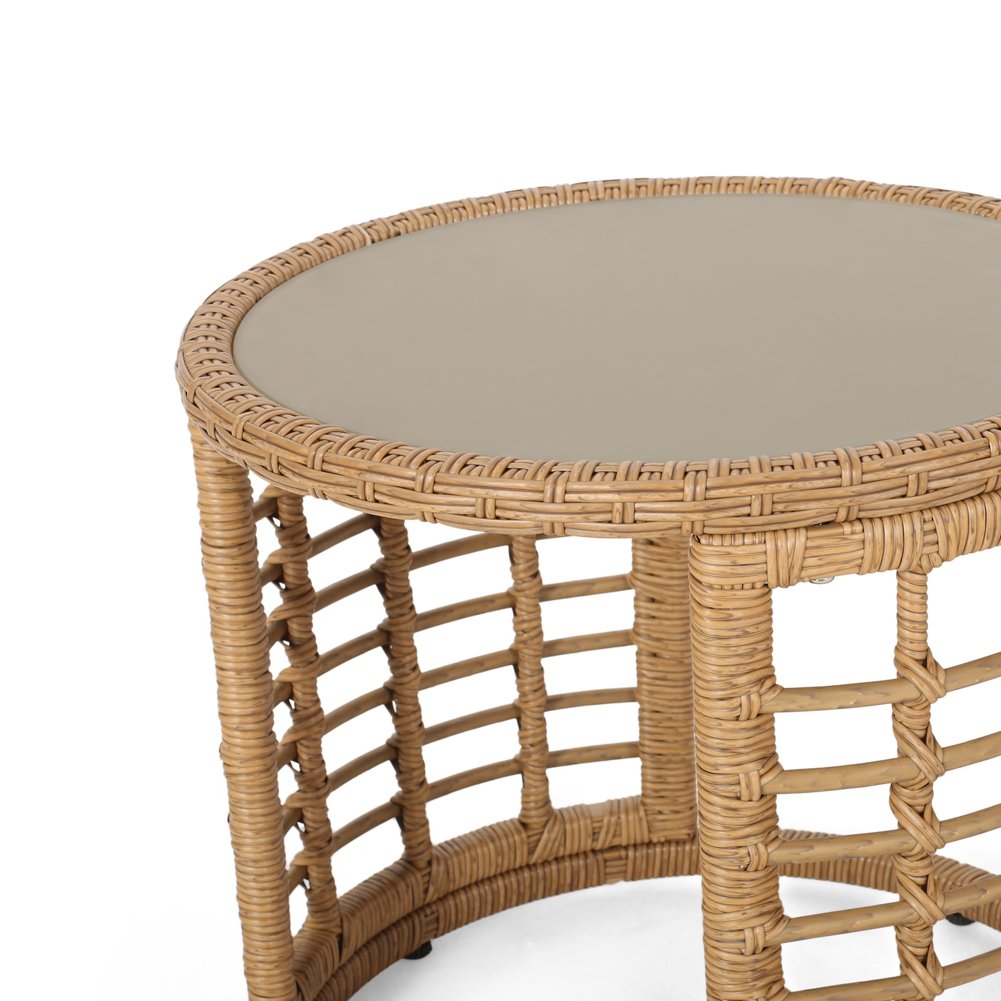Tatiana Side Table Light Brown Rattan