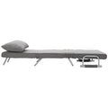 Homcom Single Person Folding 5 Position Convertible Sofa Bed Sleeper Chair Chaise Lounge Couch W Pillow & Steel Frame For Home Office, Light Grey Light Grey Fabric 1 Seat