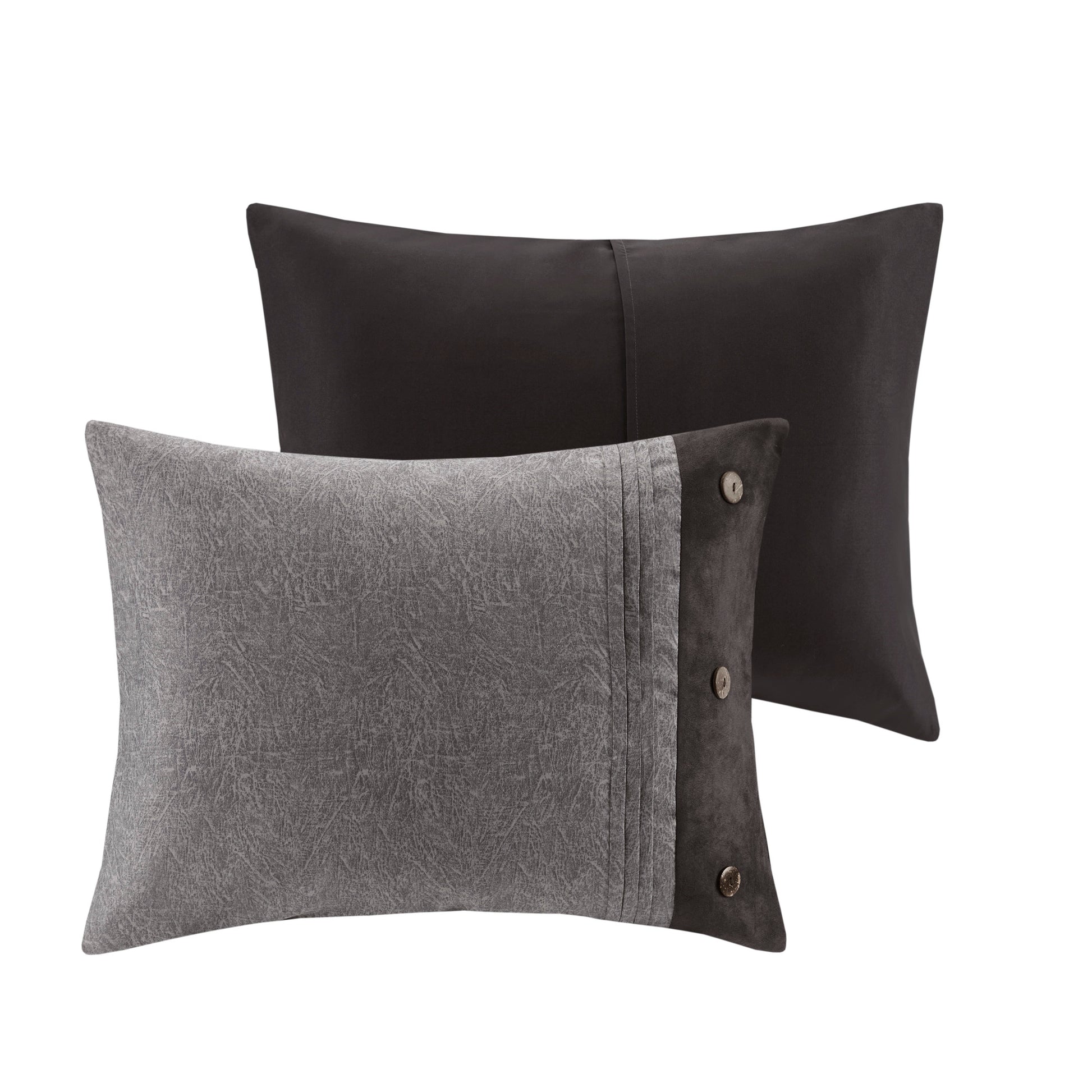 7 Piece Faux Suede Comforter Set Grey Cal King California King Grey Polyester