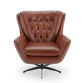 Calvin Caramel Tufted Faux Leather Swivel Chair Caramel Foam Faux Leather