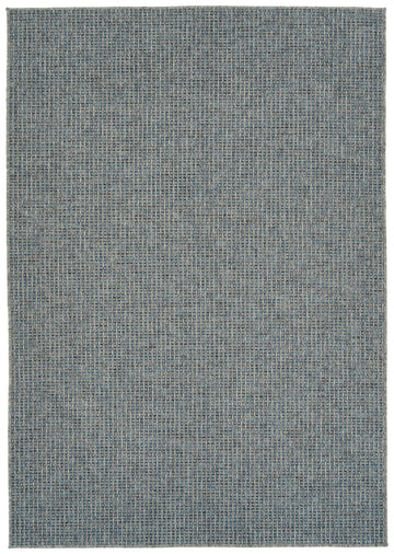 Modern, Transitional, Geometric, Southwestern, Textured High Low Cut & Loop 5'3" X 7'6" Rectangle Area Rug Blue Polypropylene