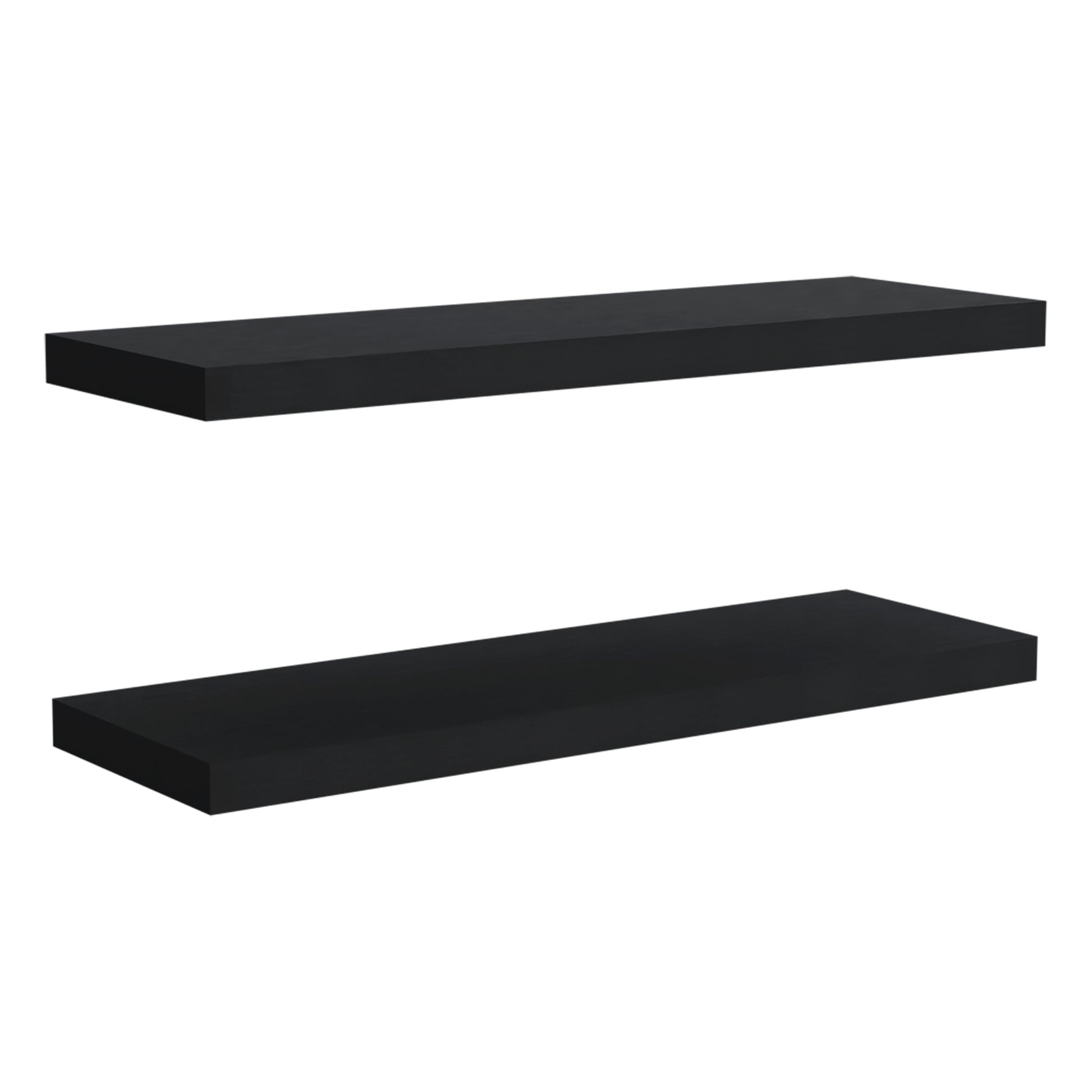 Ecco 31.5" Wide Floating Shelves Set Of 2, Shelves For Wall Decor For Bedroom, Bathroom Storage Shelves, Book Shelves For Living Room 2 Or Less Black Horizontal Primary Living Space Open Back Modern