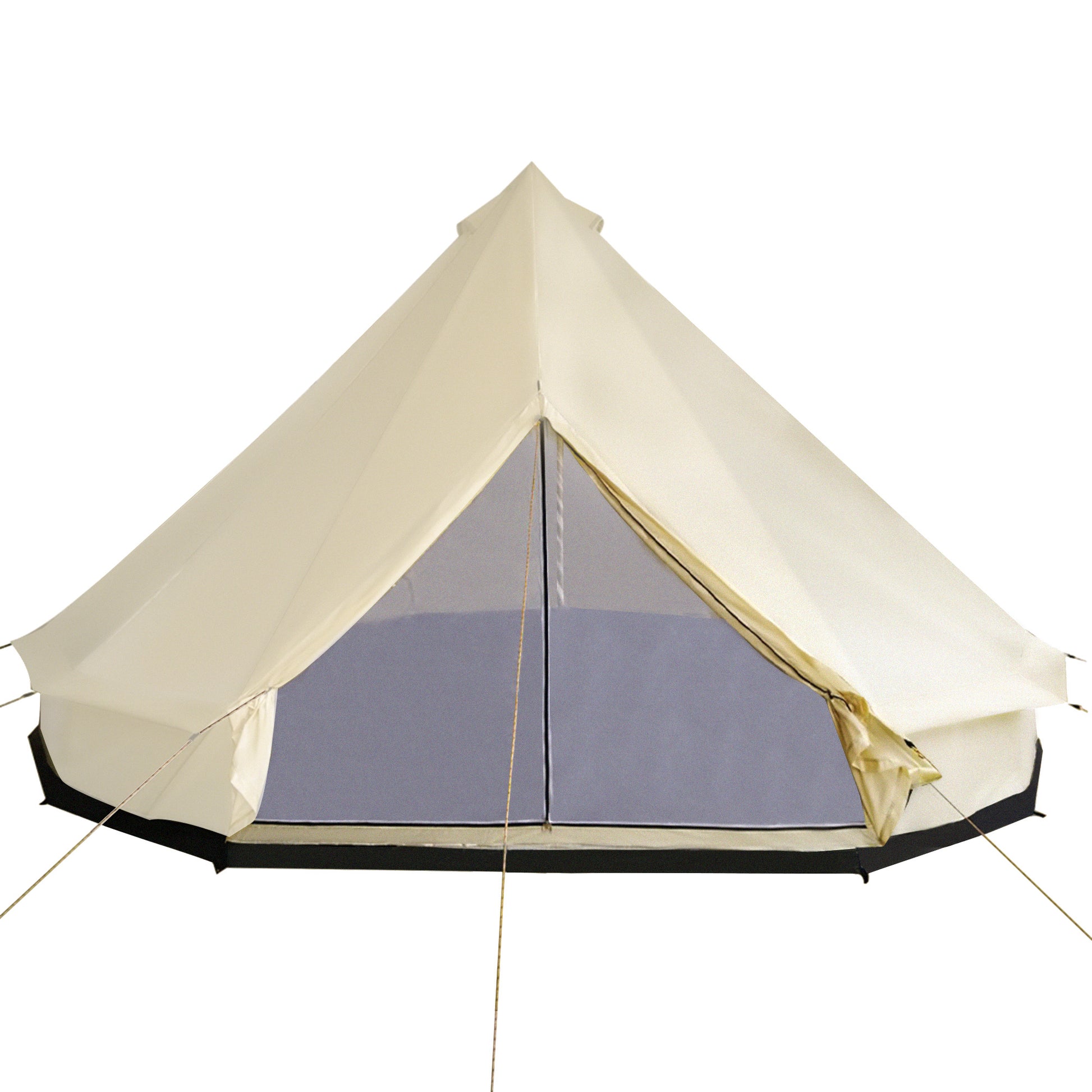 Outsunny 10 Person Yurt Tent Glamping Bell Tent With Spacious Interior,Waterproof Design, For Family Outdoor Camping, 16' X 16' X 10' Beige Polyester