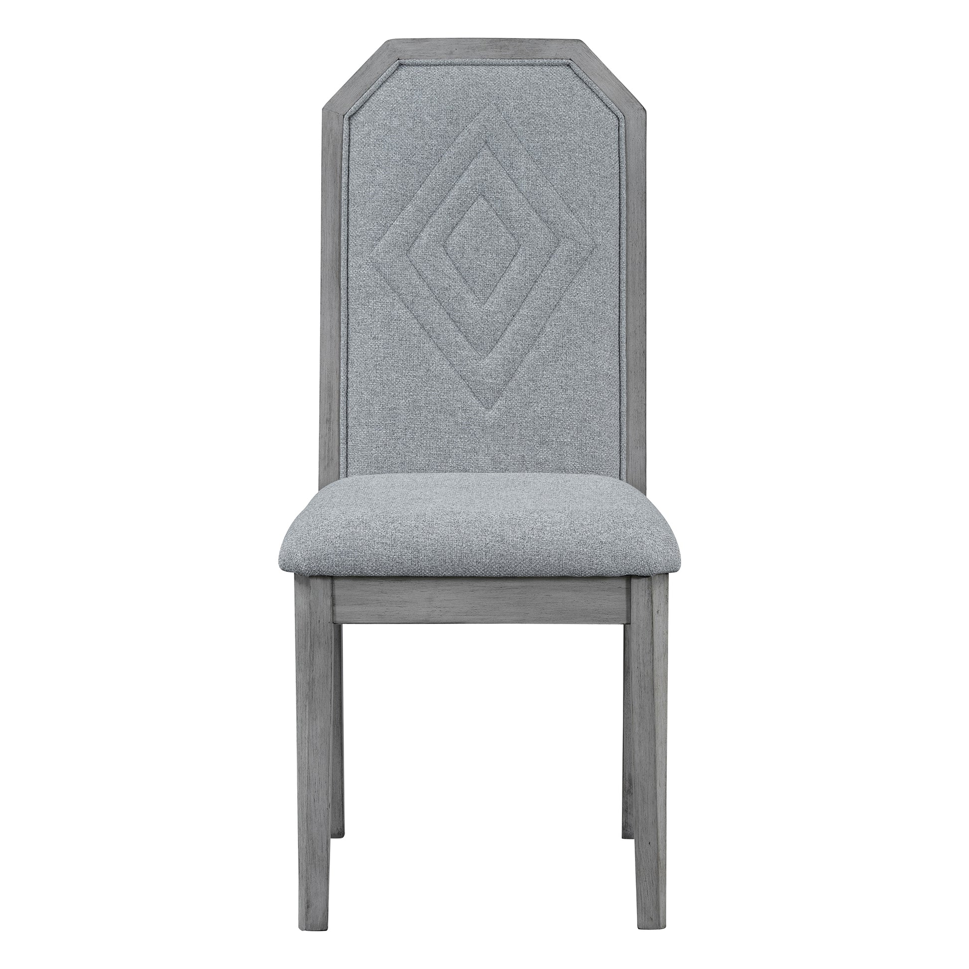 7 Piece Farmhouse Dining Set Classic Rustic Table And 6 High Back Design Chairs For Dining Room, Kitchen Brown Gray Brown Gray Solid Wood Mdf