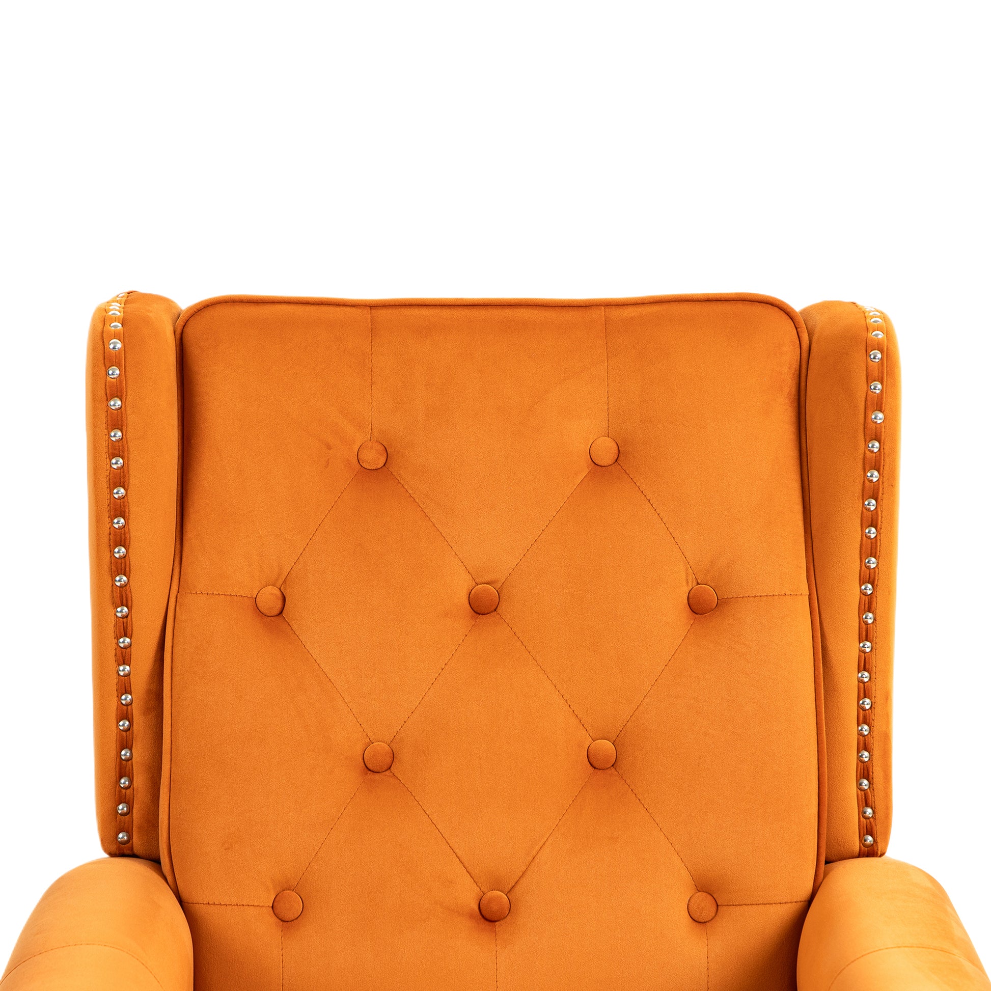 Coolmore Wood Frame Armchair, Modern Accent Chair Lounge Chair With Sturdy Wood Legs For Living Room Bedroom Orange Orange Foam Velvet
