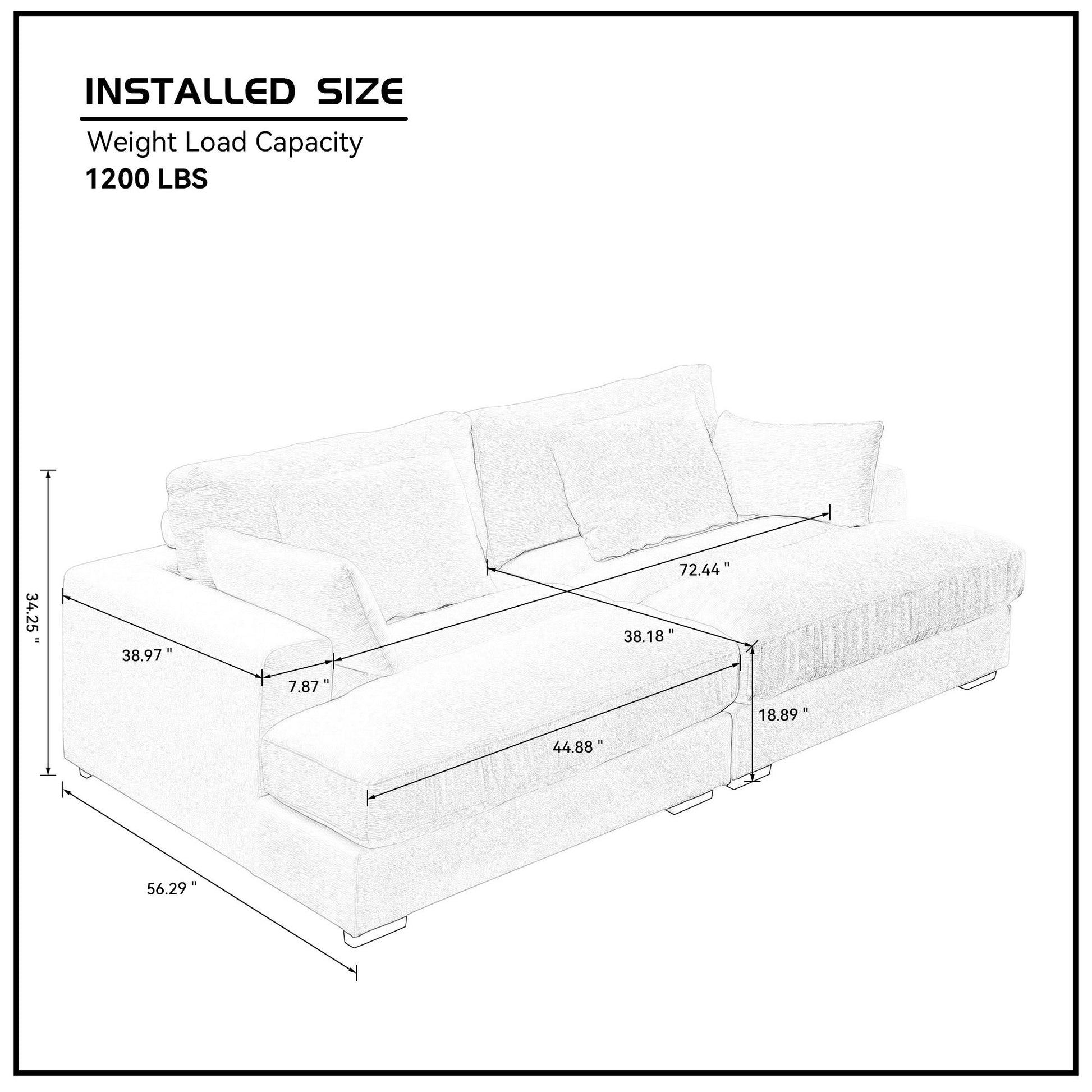 Comfor Daybed With Over Wide Sofa Bed,Modern Design Fabric Beanbag With Arms,Beige Beige Fabric 2 Seat