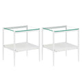 Coffee Table And End Tables Set Of 3, Tempered Glass Table With Mdf Layer, Modern Tables For Living Roomtransparent Glass Transparent Tempered Glass