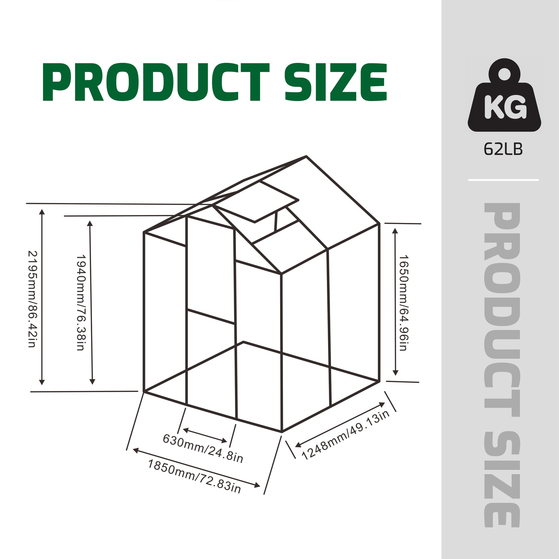 Newly Marketed Gain Height Windproofaluminum Greenhouse 6X4 Ft Polycarbonate Greenhouse Raised Base And Anchor Aluminum Heavy Duty Walk In Greenhouses For Outdoor Backyard In All Season Green Aluminium Alloy