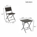 Rattan Patio Bistro Set, 3 Piece Foldable Outdoor Patio Furniture Sets, With Folding Table And Two Chairs, For Garden, Backyard, Pool, Lawn, Porch, Balcony, All Weather Rattan Style Gray Pe Rattan